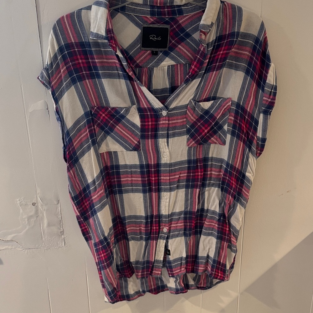 Rails Plaid Shirt in White, Navy & Red